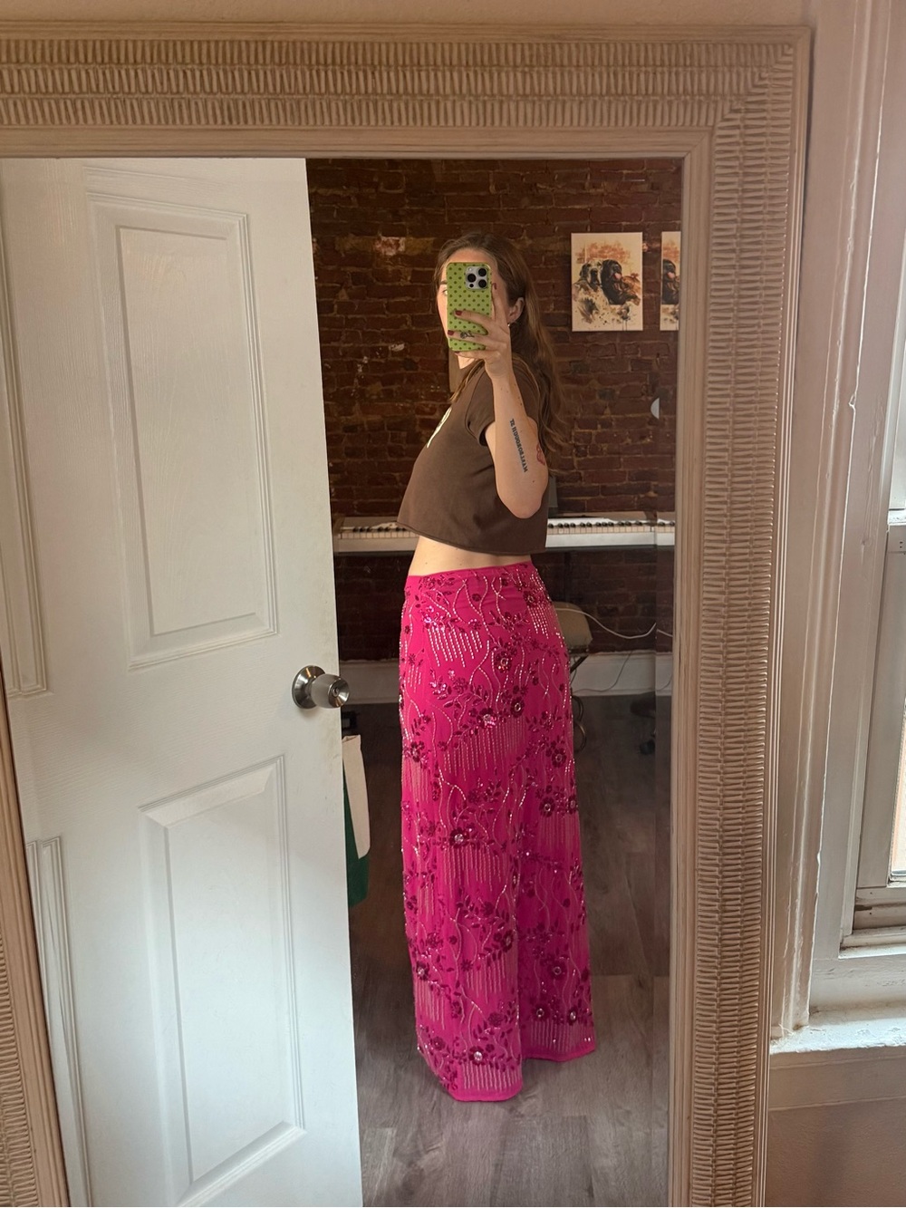 Peppermayo Corinna Sequin Maxi Skirt in Fuschia - Never Worn! - Picture 3 of 3